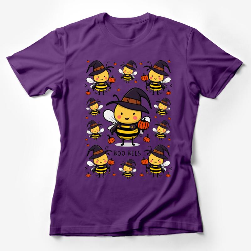 Cute Boo Bees T-Shirt, Halloween Bee Pun Graphic Tee, Funny Witchy Insect Shirt, Unisex Adult Clothing, Fall Festival Apparel Female T-Shirt