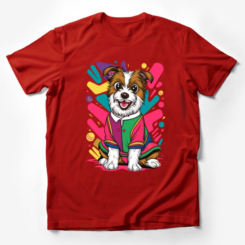 Colorful Pop Art Dog T-Shirt, Cute Pet Lover Gift, Unisex Graphic Tee, Animal Fashion Top, Casual Streetwear, Vibrant Design Shirt Male T-Shirt