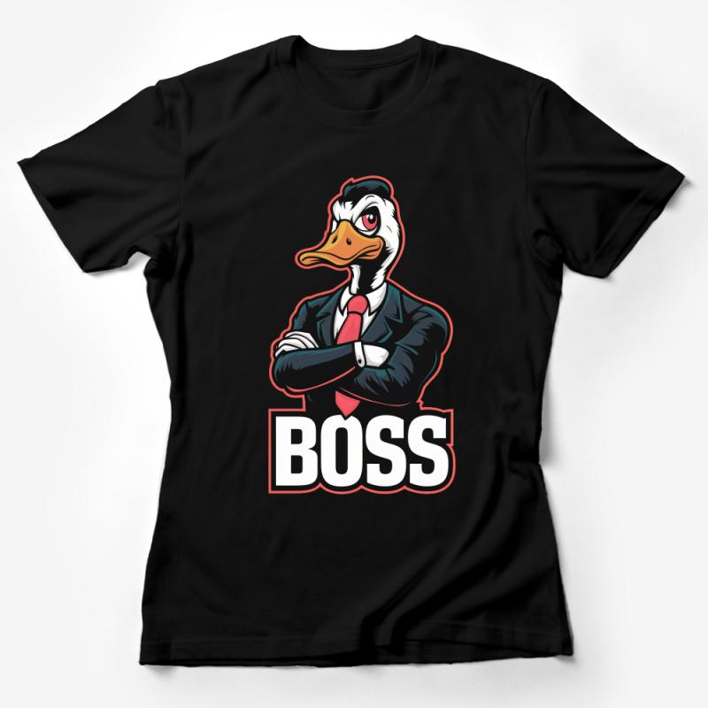 Boss Duck T-Shirt, Funny Bird CEO Tee, Duck Lover Gift, Cool Office Manager Shirt, Unique Entrepreneur Apparel Female T-Shirt