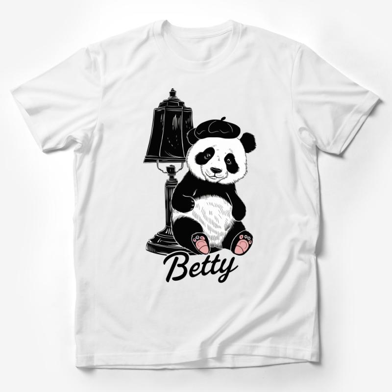 Cute Panda T-Shirt, Vintage Bellhop Design, Artistic Animal Tee, Betty Panda Shirt, Unique Graphic Top, Casual Wear for All Male T-Shirt