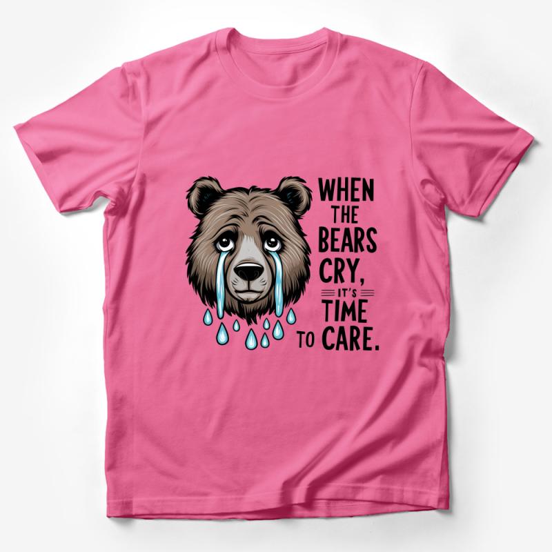 Crying Bear Graphic T-Shirt, Nature Wildlife Conservation Tee, Animal Lover Gift, Unisex Adult Clothing, Save The Bears Top Male T-Shirt