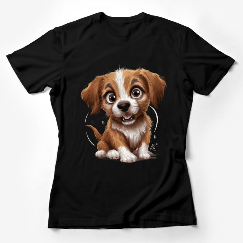 Adorable Puppy Graphic T-Shirt, Cute Dog Lover Tee, Unisex Animal Illustration Top, Pet Owner Gift Female T-Shirt