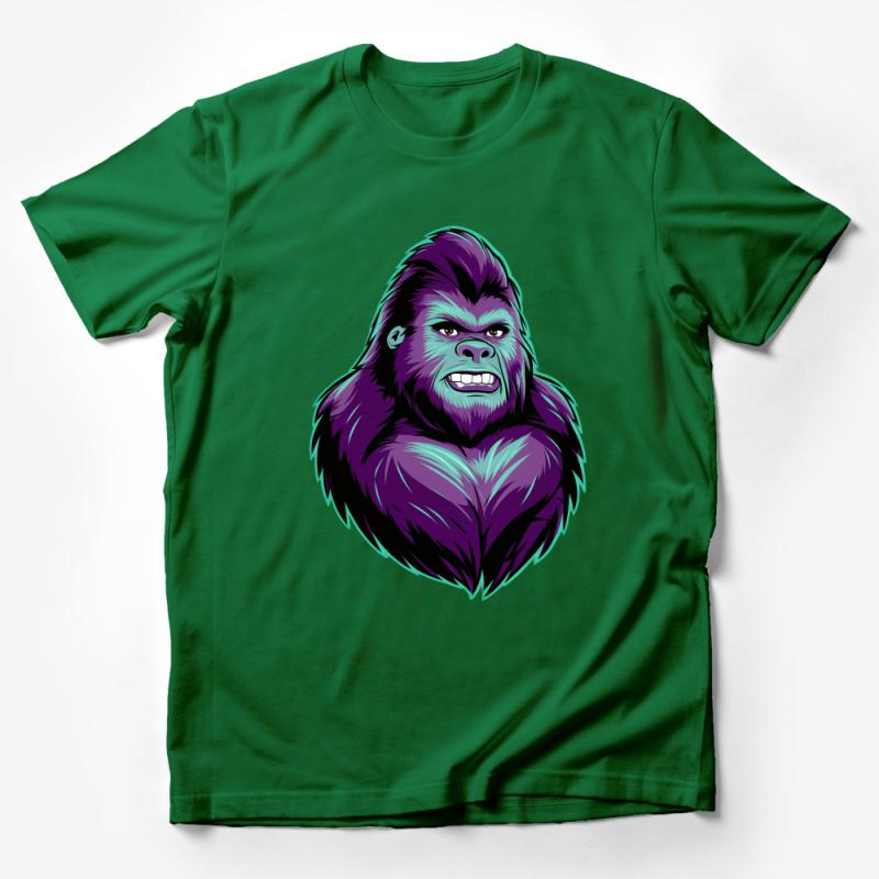 Colorful Gorilla Graphic T-Shirt, Men's Unique Animal Design Tee, Vibrant Jungle Ape Illustration, Urban Style Shirt, Gift for Him Male T-Shirt