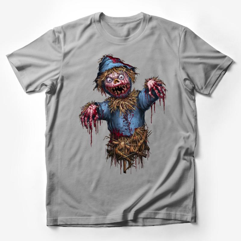 Zombie Scarecrow T-Shirt, Horror Graphic Tee, Men's Halloween Shirt, Creepy Cotton Top, Horror Movie Fan Apparel, Unisex Clothing Male T-Shirt