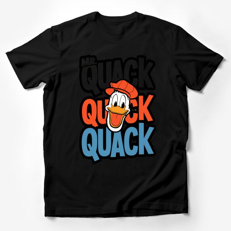 Fun Duck Cartoon Graphic T-Shirt, Mr. Quack Quack, Colorful Unisex Tee, Casual Streetwear, Animal Character Top, Hipster Clothing Male T-Shirt