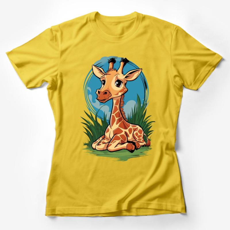 Cute Cartoon Giraffe T-Shirt for Kids, Adorable Animal Graphic Tee, Unisex Child Tee, Fun Zoo Animal Shirt, Toddler to Youth Sizes Female T-Shirt