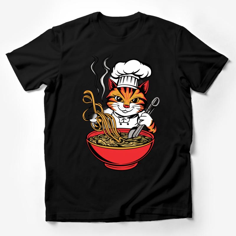 Chef Cat T-Shirt, Cute Cooking Kitten Tee, Funny Culinary Kitty Top, Unisex Cat Lover Gift Idea Male T-Shirt