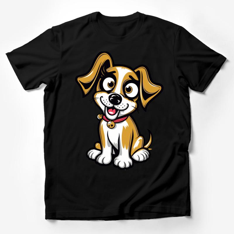 Cute Cartoon Puppy Dog T-Shirt, Adorable Pet Animal Graphic Tee, Kids and Adults Unisex Apparel, Fun Casual Wear Male T-Shirt