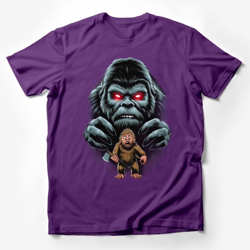 Bigfoot Sasquatch Graphic Tee, Men's Cotton T-Shirt, Unique Cryptozoology Creature Design, Outdoor Adventure Male T-Shirt