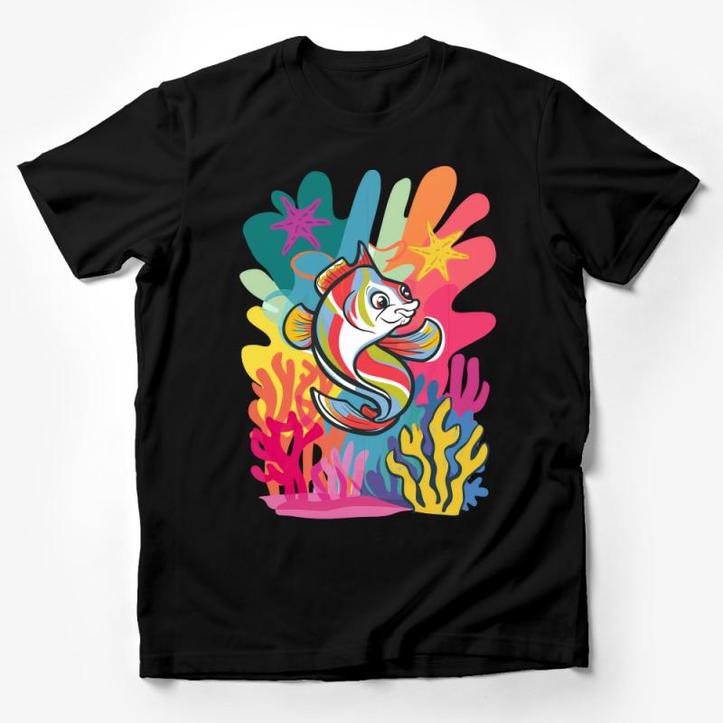 Colorful Tropical Fish T-Shirt, Ocean Life Tee, Unisex Graphic Shirt, Casual Summer Clothing, Vibrant Aquarium Top, Gift for Fish Lovers Male T-Shirt