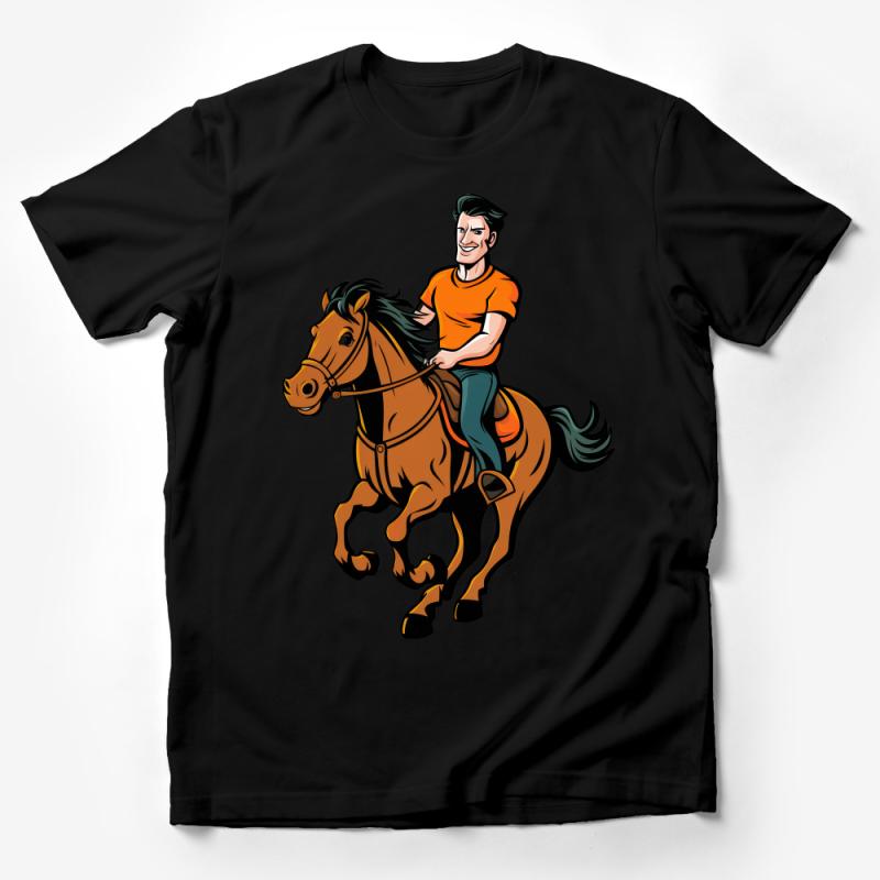 Men's Graphic Tee Horse Riding Design, Casual Equestrian T-Shirt, Stylish Outdoor Adventure Top, Unique Horse Lover Gift Shirt Male T-Shirt