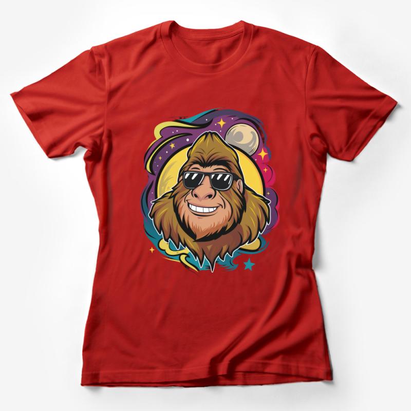 Cool Space Monkey T-Shirt, Galaxy Ape Graphic Tee, Unisex Funky Animal Shirt, Casual Streetwear, Unique Illustration Top, Gift for Him or Her Female T-Shirt