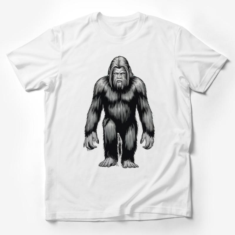 Bigfoot Graphic T-Shirt, Unique Cryptid Design Tee, Unisex Sasquatch Shirt, Cryptozoology Fans Apparel, Outdoor Explorer Gift Male T-Shirt