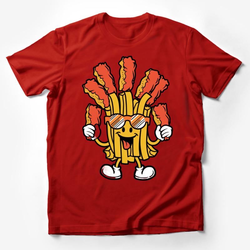 Unisex Funky French Fries T-Shirt, Cool Cartoon Fry Graphic Tee, Casual Streetwear, Foodie Gift Shirt, All Sizes Male T-Shirt