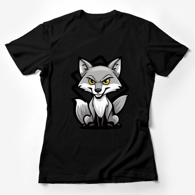 Cartoon Fox Graphic Tee, Unisex T-Shirt with Cute Animal Design, Casual Wildlife Illustration Apparel, Gift Female T-Shirt