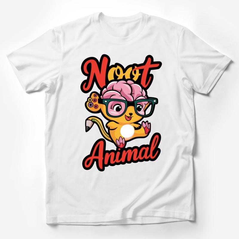 Not Animal Cute Cartoon Character T-Shirt, Fun Graphic Tee for All Ages Male T-Shirt