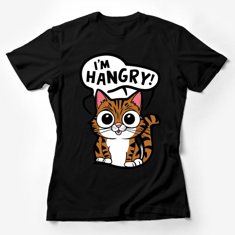 Hangry Cat T-Shirt, Funny Hungry Angry Cat Meme, Cute Kitten Graphic Tee, Unisex Adult and Kids Sizes Female T-Shirt