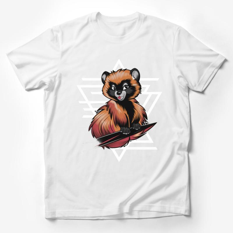 Cute Cartoon Red Panda on Surfboard, Summer Vibes Unisex T-Shirt Male T-Shirt