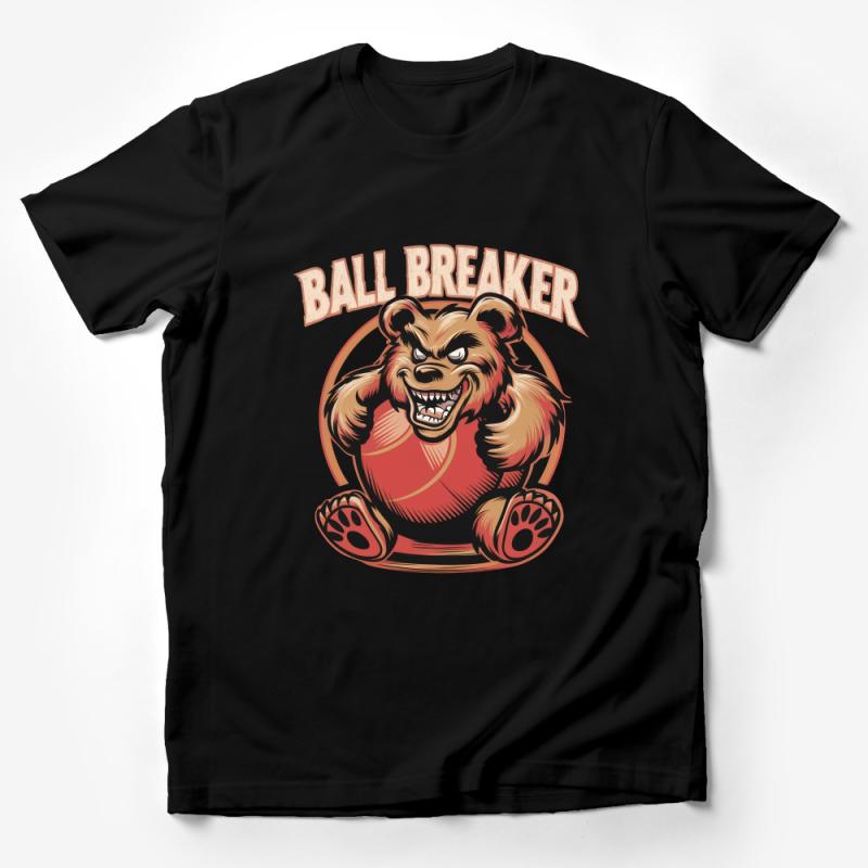 Vintage Bear Ball Breaker Graphic Tee, Men's Retro Style T-Shirt, Bold Statement Streetwear, Unique Design Casual Wear, Gift for Him Male T-Shirt