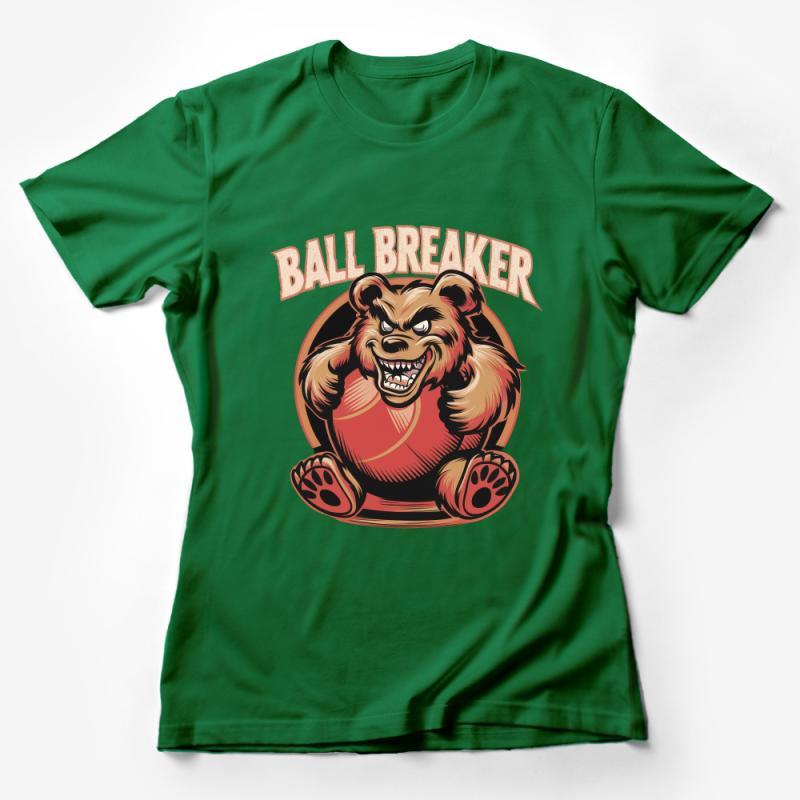 Vintage Bear Ball Breaker Graphic Tee, Men's Retro Style T-Shirt, Bold Statement Streetwear, Unique Design Casual Wear, Gift for Him Female T-Shirt