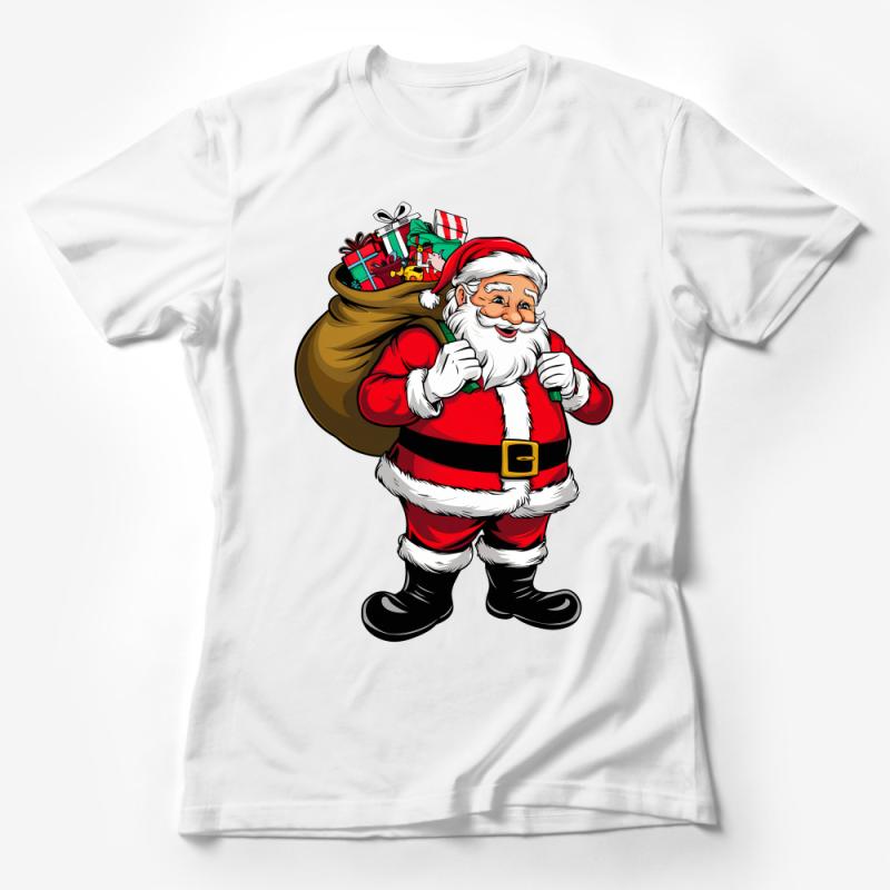 Festive Santa Claus Graphic Tee, Christmas Gifts Holiday T-Shirt, Winter Season Unisex Apparel Female T-Shirt