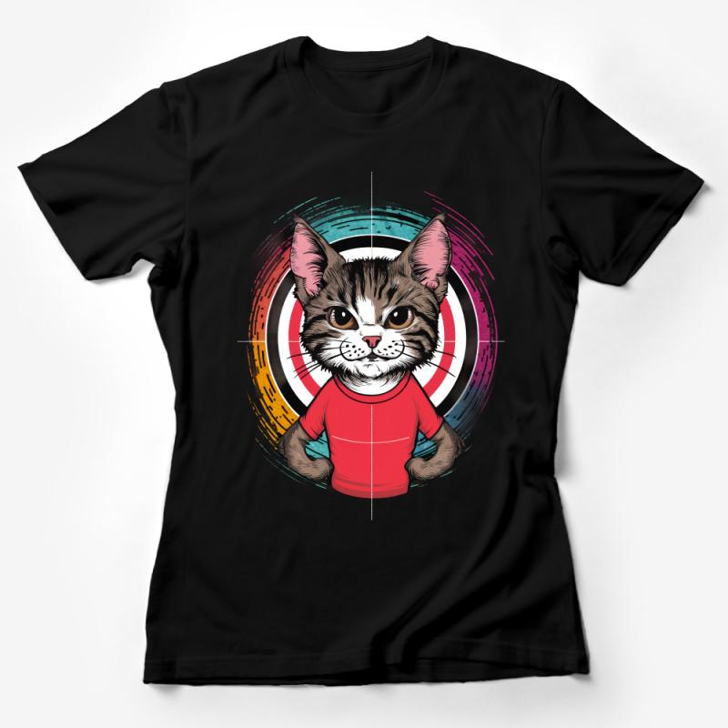 Cool Cat with Sunglasses Hipster Cat Tee, Unique Graphic Design T-Shirt Female T-Shirt