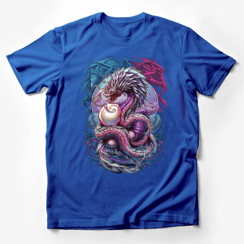 Fantasy Dragon Graphic T-Shirt, Unisex Cotton Tee, Vibrant Mythical Creature Art, Unique Gift for Dragon Lovers Male T-Shirt