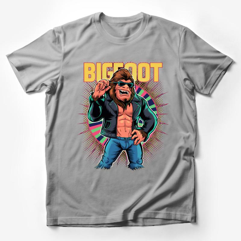 Bigfoot Retro Sunglasses T-Shirt, Cool Sasquatch Graphic Tee, Vintage Cryptozoology Shirt for Men and Women Male T-Shirt