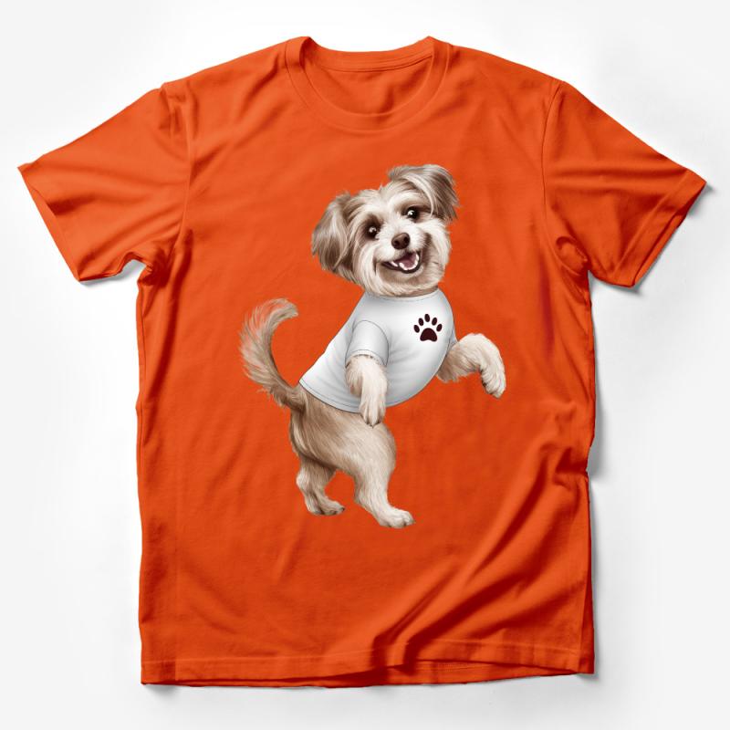 Happy Dog Cartoon Illustration T-Shirt, Cute Pet Lover Gift, Unisex Tee for Dog Owners, Animal Graphic Shirt Male T-Shirt