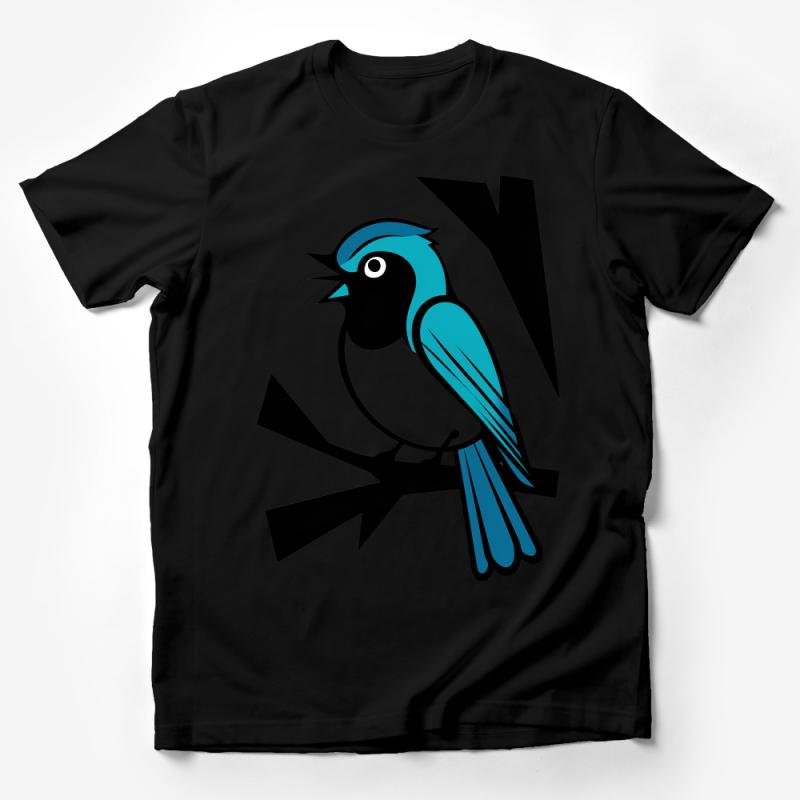 Blue Bird Tee, Graphic Bird Shirt, Nature Lover T-Shirt, Unisex Bird Illustration Tee, Casual Wear, Birdwatcher Gift Male T-Shirt