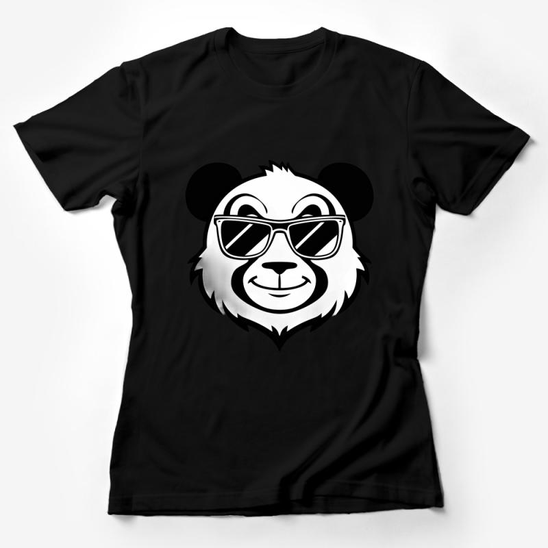 Cool Panda with Sunglasses T-Shirt, Unisex Graphic Tee, Black and White Animal Shirt, Casual Streetwear Female T-Shirt