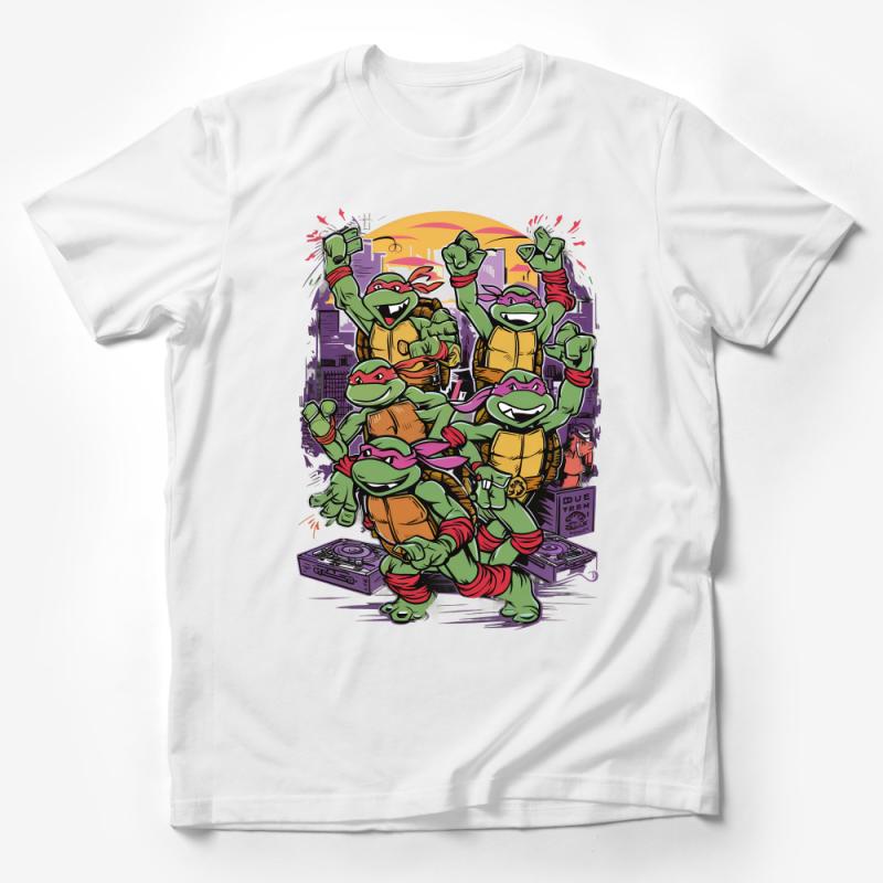 Retro Cartoon Ninja Turtles Graphic Tee, Vintage Style Superhero Shirt, Unisex Adult and Kids Sizes Male T-Shirt