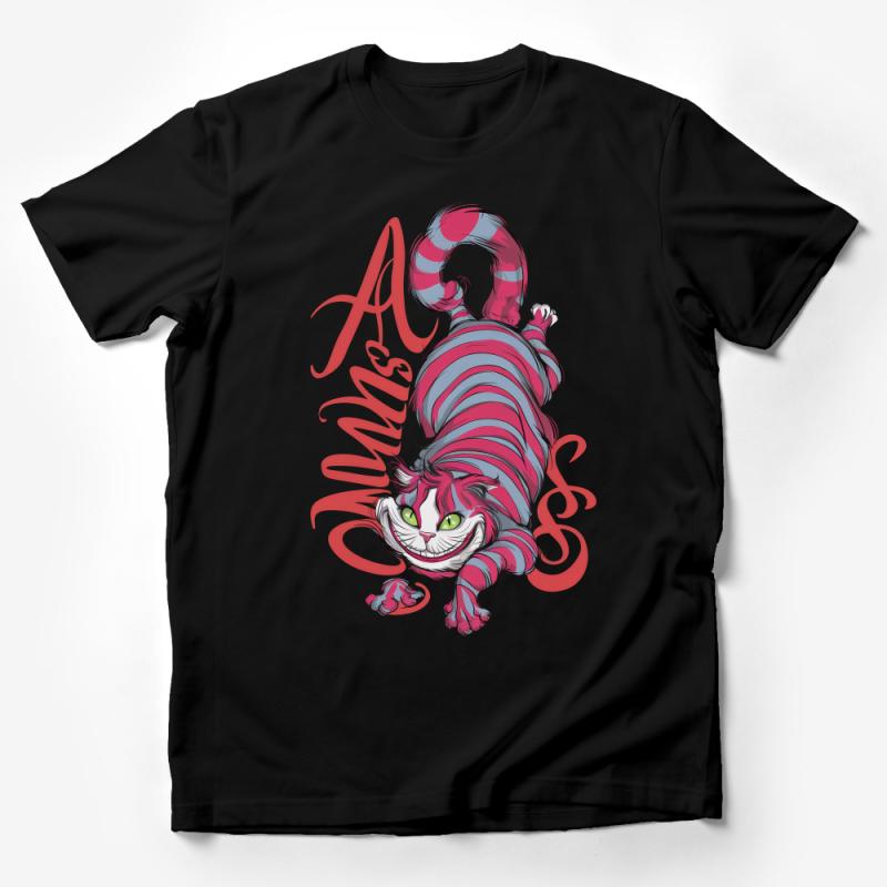 Whimsical Cheshire Cat T-Shirt, Alice in Wonderland Inspired Top, Unique Graphic Tee for Fantasy Lovers Male T-Shirt