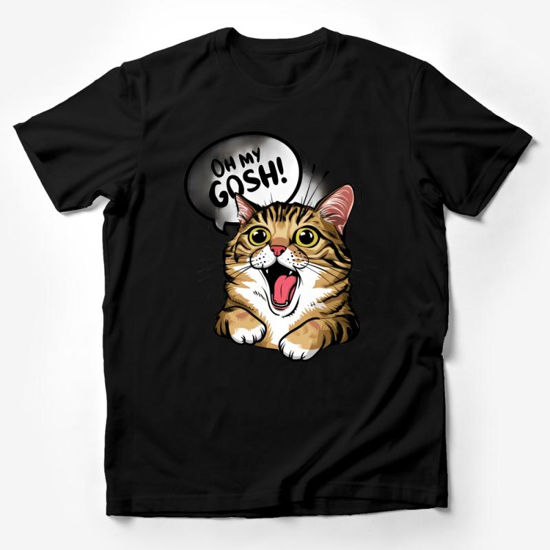 Oh My Gosh! Cat T-Shirt, Funny Feline Expression Tee, Cute Animal Lover Gift, Unisex Casual Shirt, Vibrant Graphic Top Male T-Shirt