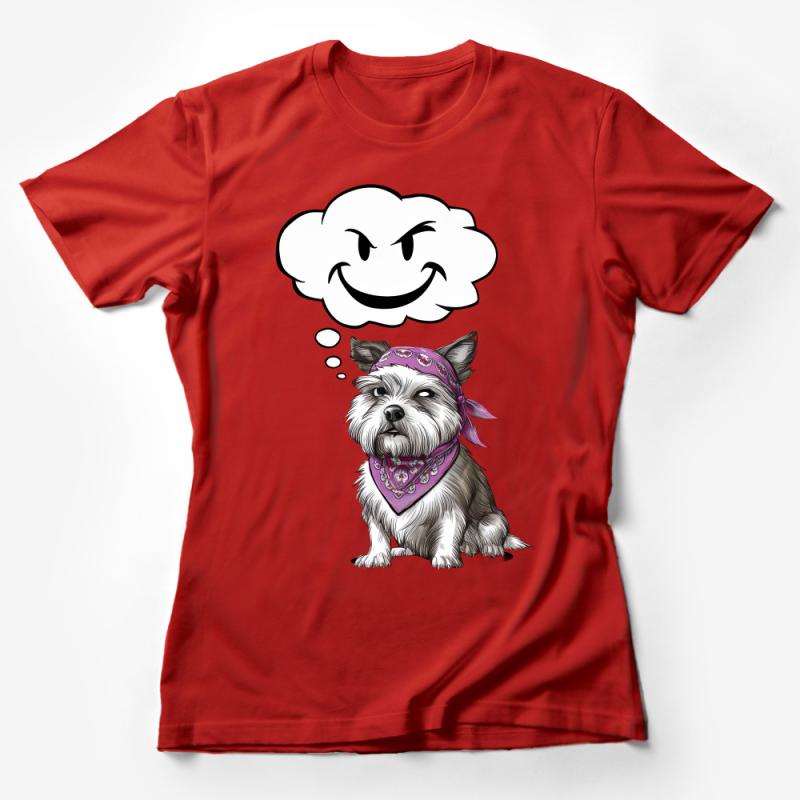 Cute Dog with Bandana and Dream Cloud Graphic Unisex T-Shirt Female T-Shirt