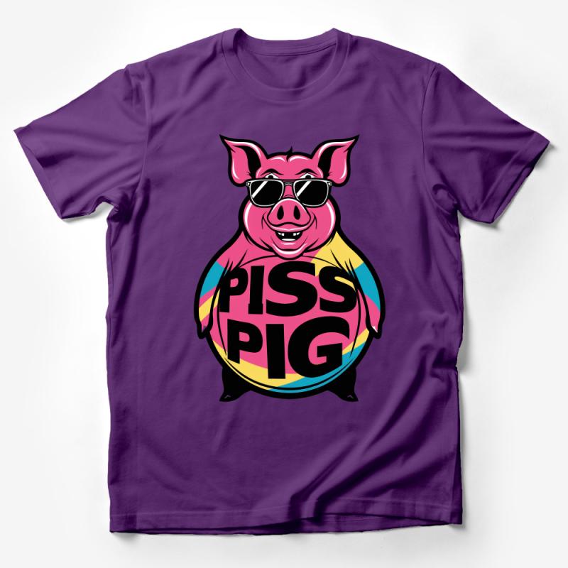 Funky Pig Graphic Tee, Bold Slogan T-Shirt, Unisex Party Shirt, Cool Animal Print Top, Unique Streetwear Tee, Gift for Friend Male T-Shirt