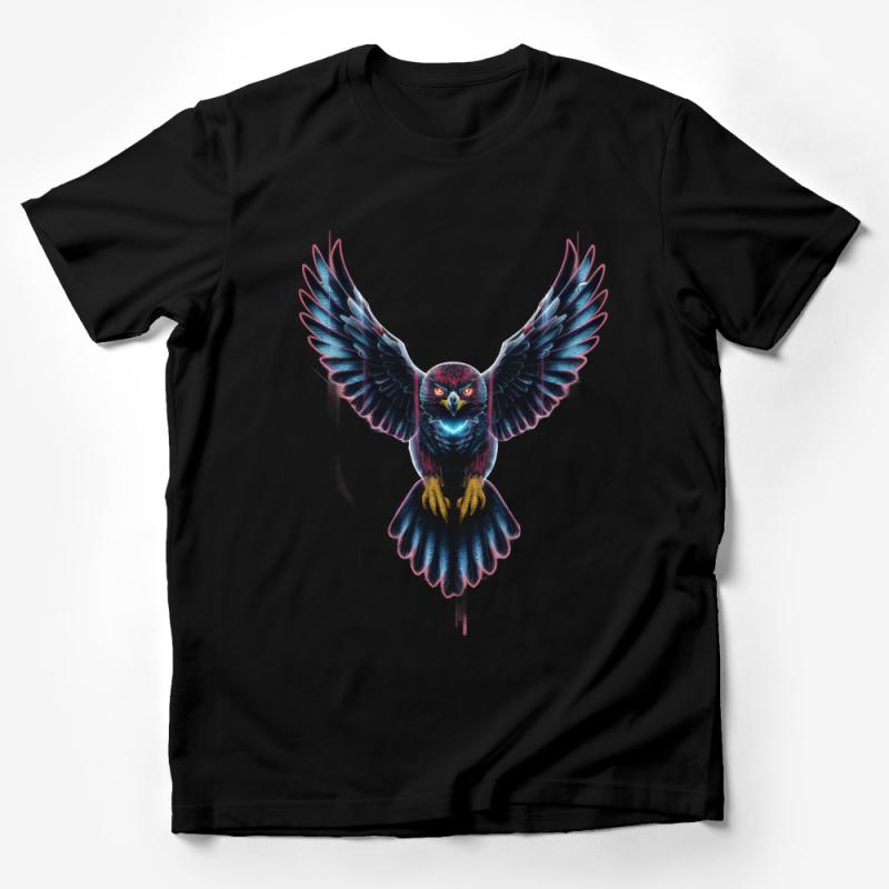 Vibrant Owl Graphic Tee, Colorful Bird Print Shirt, Unisex Nature Inspired Apparel Male T-Shirt