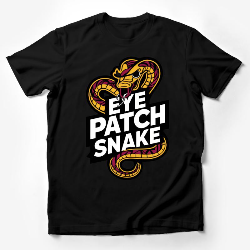 Eye Patch Snake Graphic T-Shirt, Bold Colorful Serpent Design, Unique Reptile Lover Apparel Male T-Shirt