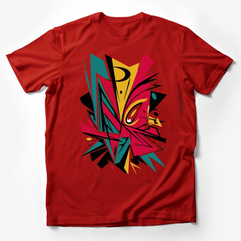 Vibrant Abstract Art T-Shirt, Color Explosion Urban Streetwear, Unisex Fashion Tee Male T-Shirt