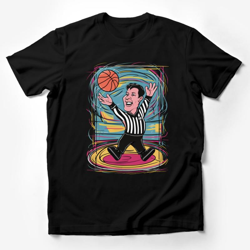 Men's Basketball Referee Graphic T-Shirt, Whistle Blower Tee, Sports Enthusiast Casual Shirt, Unique Design Fun Shirt Male T-Shirt