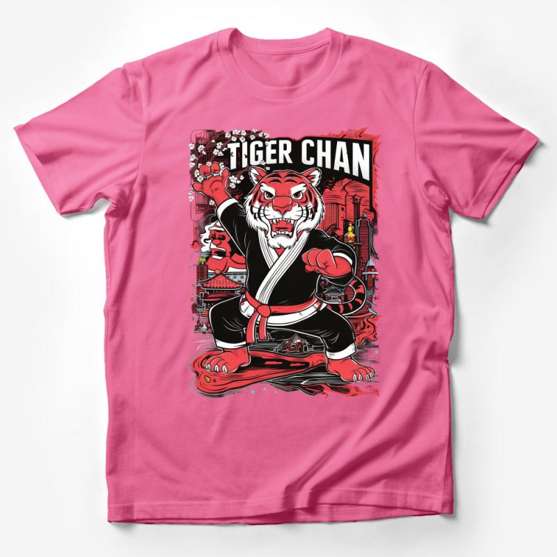 Martial Arts Tiger T-Shirt, Karate Animal Graphic Tee, Men's Women's Unisex, Asian-Inspired Fighter Design, Casual Streetwear Male T-Shirt