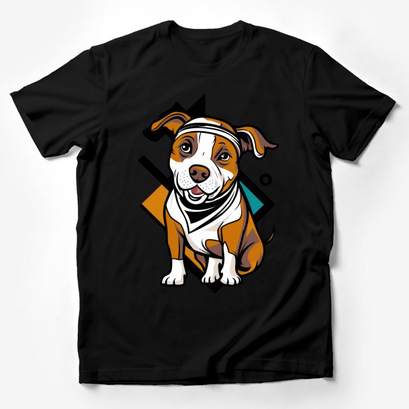 Cute Cartoon Bulldog with Bandana Unisex T-Shirt for Dog Lovers, Perfect Gift Idea Male T-Shirt