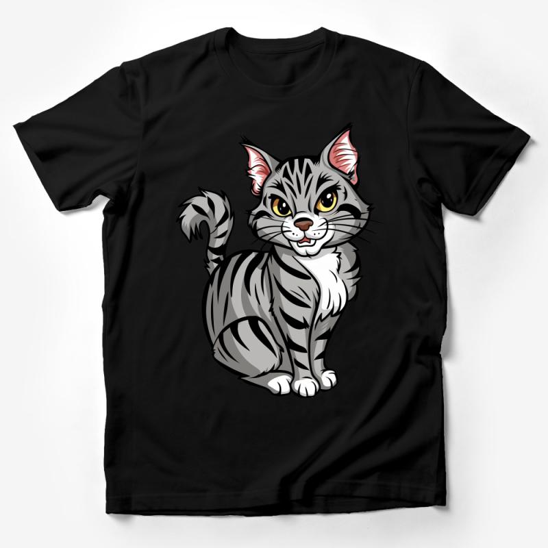 Cute Cartoon Cat T-Shirt for Kids, Adorable Kitten Graphic Tee, Unisex Children Clothing Male T-Shirt