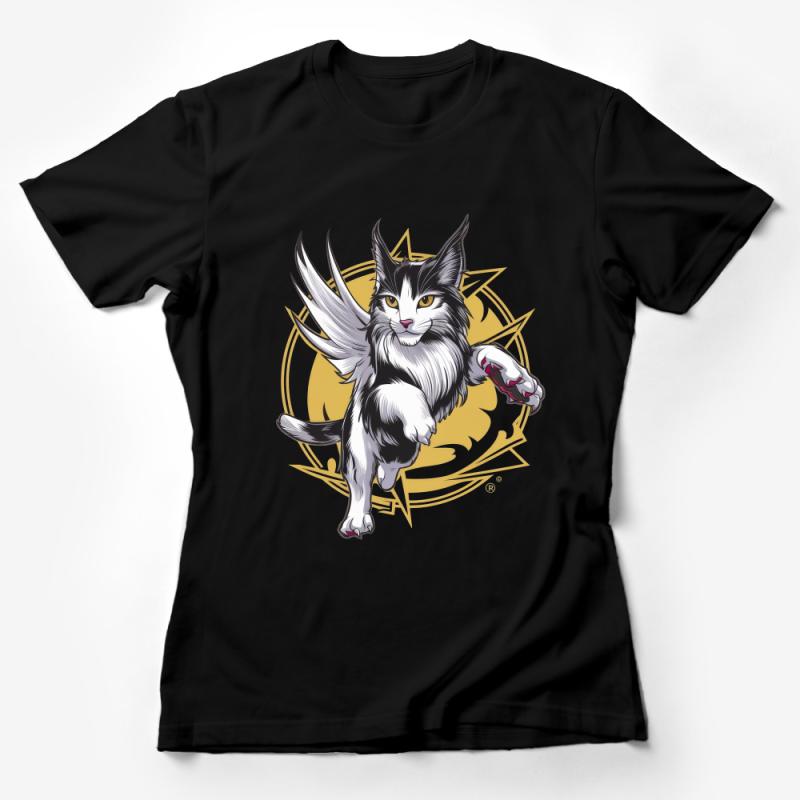 Cool Cat with Wings Graphic T-Shirt, Unisex Fantasy Kitten Tee, Unique Pet Lover Gift, Casual Wear, Top Seller Female T-Shirt