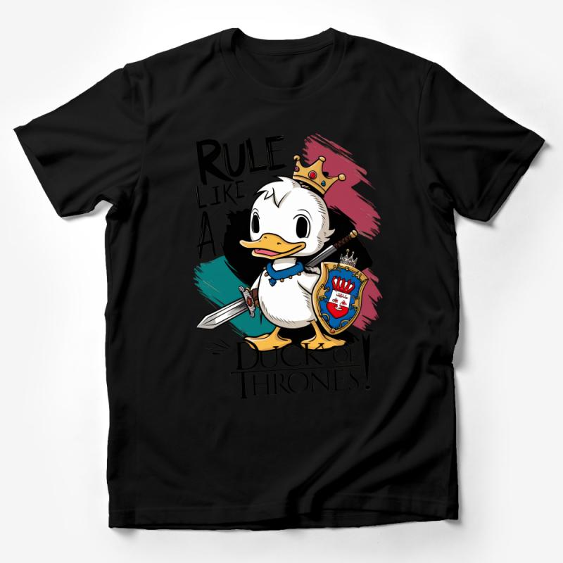 Rule Like a Duck of Thrones T-Shirt, Funny Duck Lover Gift, Unique Graphic Tee, Unisex Duck Crown Shirt Male T-Shirt