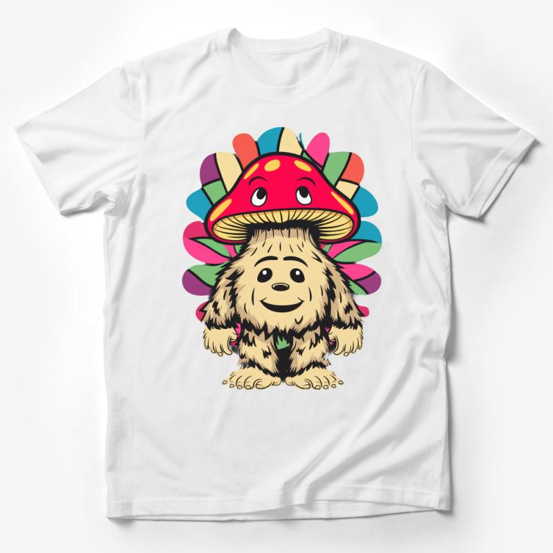 Kids Colorful Mushroom Sloth Graphic T-Shirt, Unisex Children's Cartoon Animal Tee, Fun Whimsical Nature-Inspired Shirt Male T-Shirt