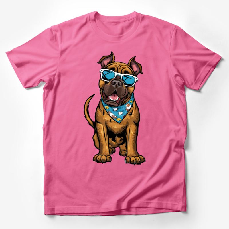 Cool Dog T-Shirt, Stylish Canine Graphic Tee, Pet Lover Fashion Top, Hipster Pup with Sunglasses Apparel Male T-Shirt