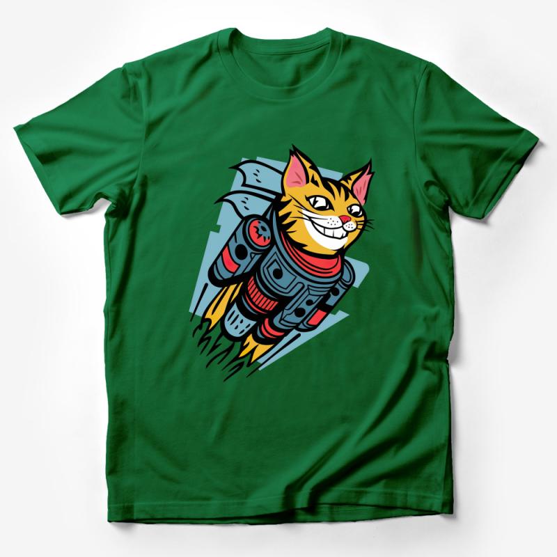 Funny Cat Astronaut T-Shirt, Unisex Space Kitty Tee, Cosmic Feline Shirt, Graphic Cat Lover Gift, Casual Sci-Fi Apparel Male T-Shirt