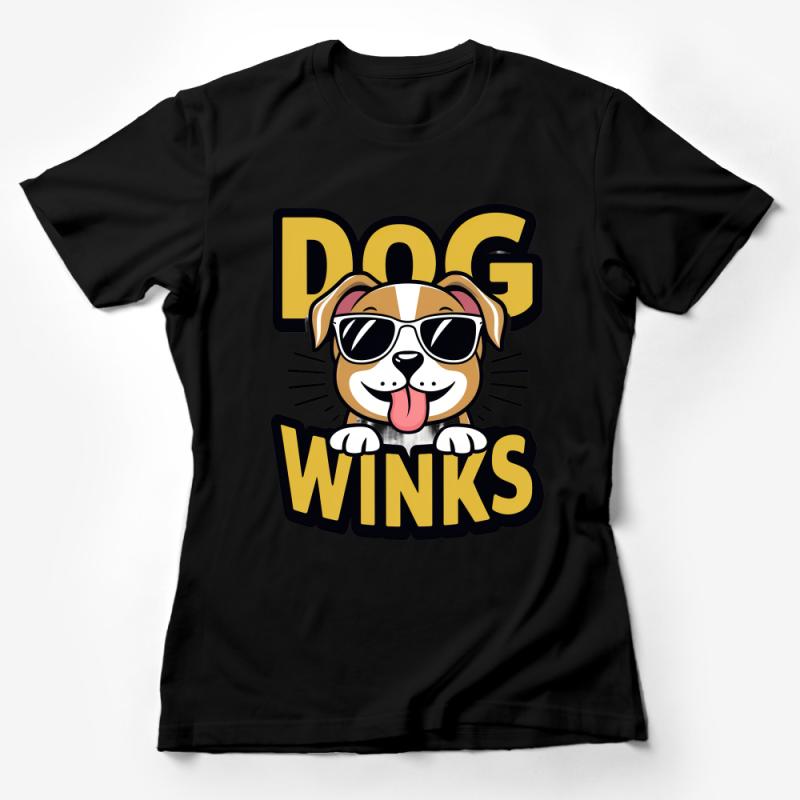 Cute Dog Winks Graphic Tee, Sunglasses Pup T-Shirt, Fun Animal Lover Shirt, Casual Pet Owner Top, Unisex Summer Fashion Tee Female T-Shirt