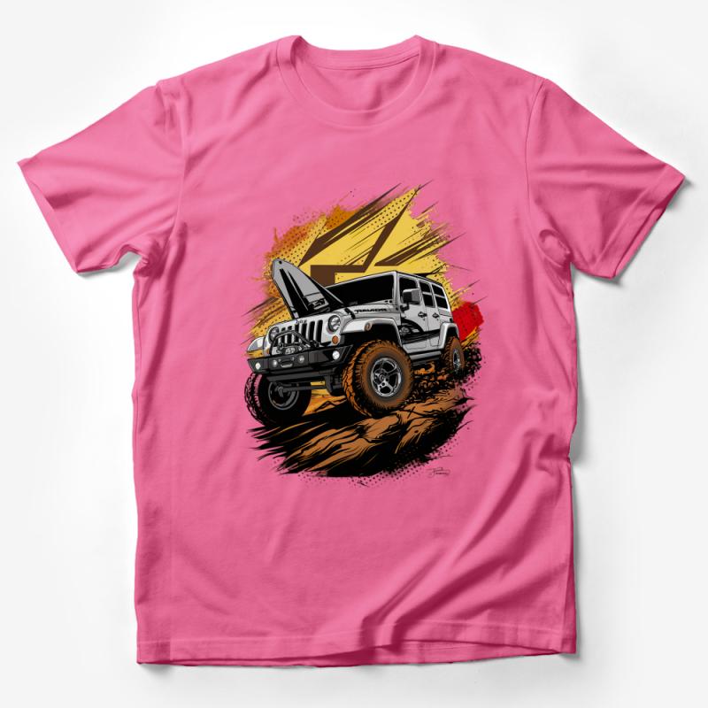 Off-Road Jeep Adventure Graphic Tee, Outdoor Enthusiast Shirt, Mud Trail 4x4 Vehicle T-Shirt Male T-Shirt